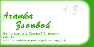 aranka zsombok business card